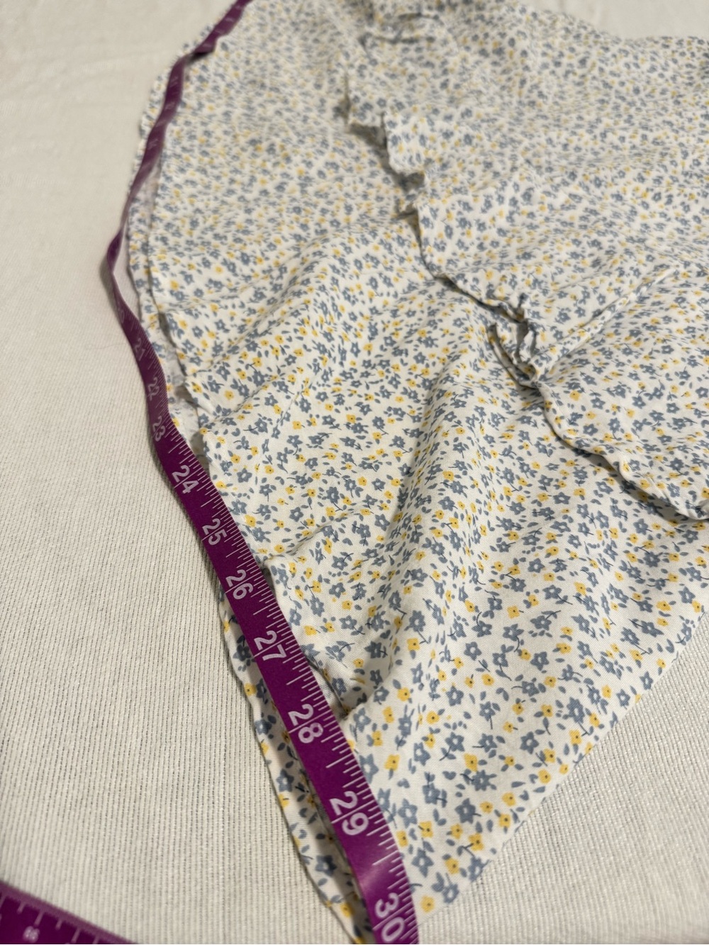 Jopna Blue 100% Cotton White Yellow Floral Ruffle Mini Skirt Size M - Picture 8 of 11